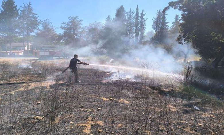 Serik’te çocukların attığı torpil yangına neden oldu