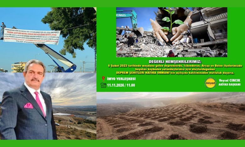 İskenderun'da deprem şehitleri anısına hatıra ormanı: TİMBİR'den destek