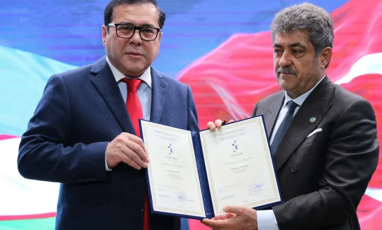 Menderes Demir'e Özbekistan'da 'Fahri Profesörlük' beratı