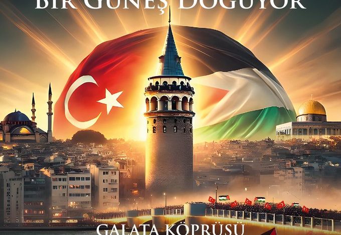 Galata Köprüsü'nde tarihi Filistin yürüyüşü - Birlik Haber Ajansı